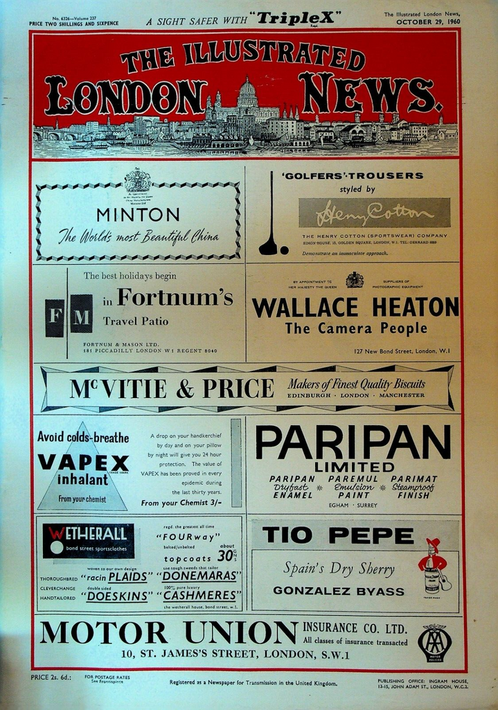 Illustrated London News Magazine October 29 1960 HMS Dreadnought Ida Rubinstein