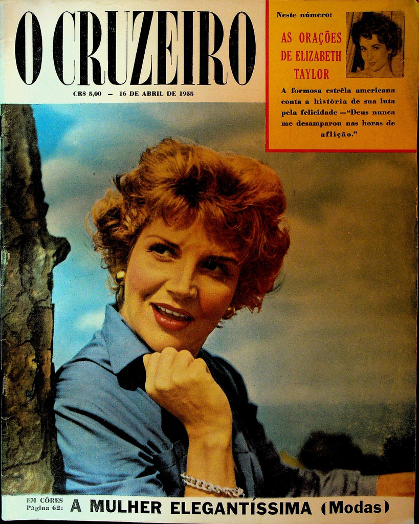 O Cruzeiro Magazine April 16 1955 Elizabeth Taylor Soccer John Wayne0