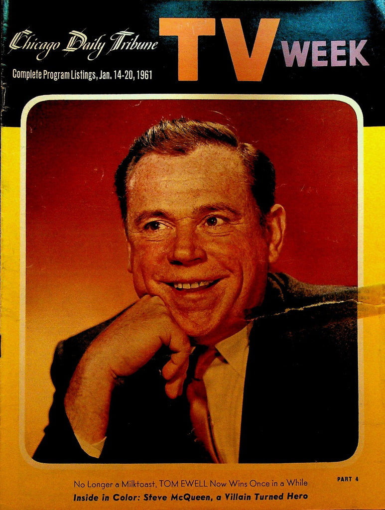 Chicago Tribune TV Week Magazine January 14 1961 Steve McQueen Tom Ewell0