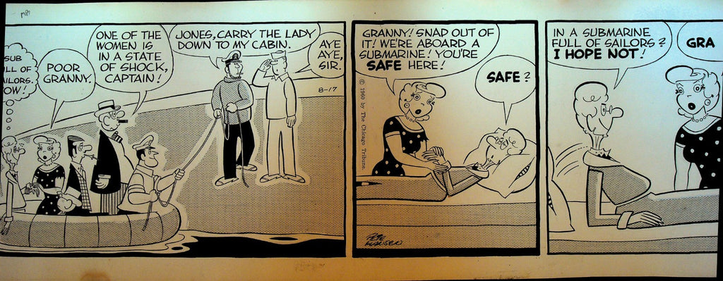 Lolly Original Comic Strip Art August 17 1960 Pete Hansen Saved by Submarine0
