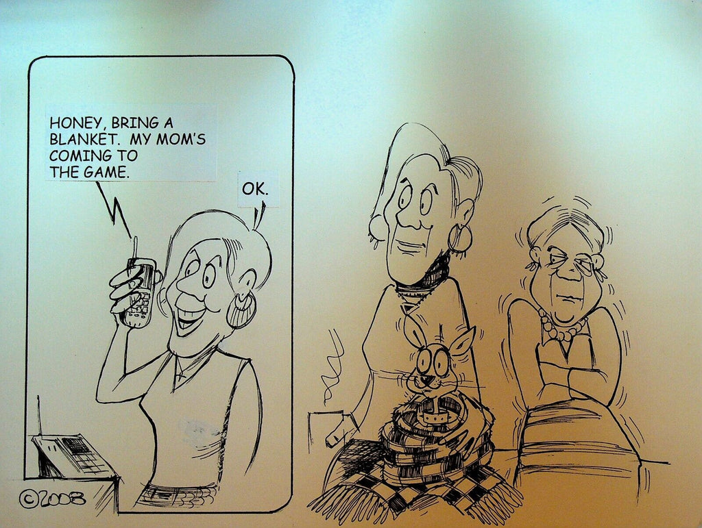Bill Landis Original Cartoon Art The Villages Daily Sun 2008 Dog Blanket