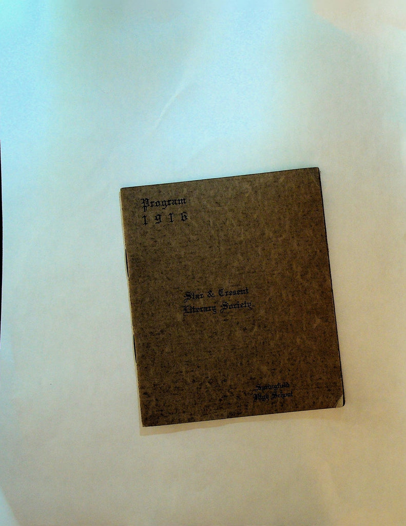 Star & Crescent Literary Society Program 1916 Springfield High School0
