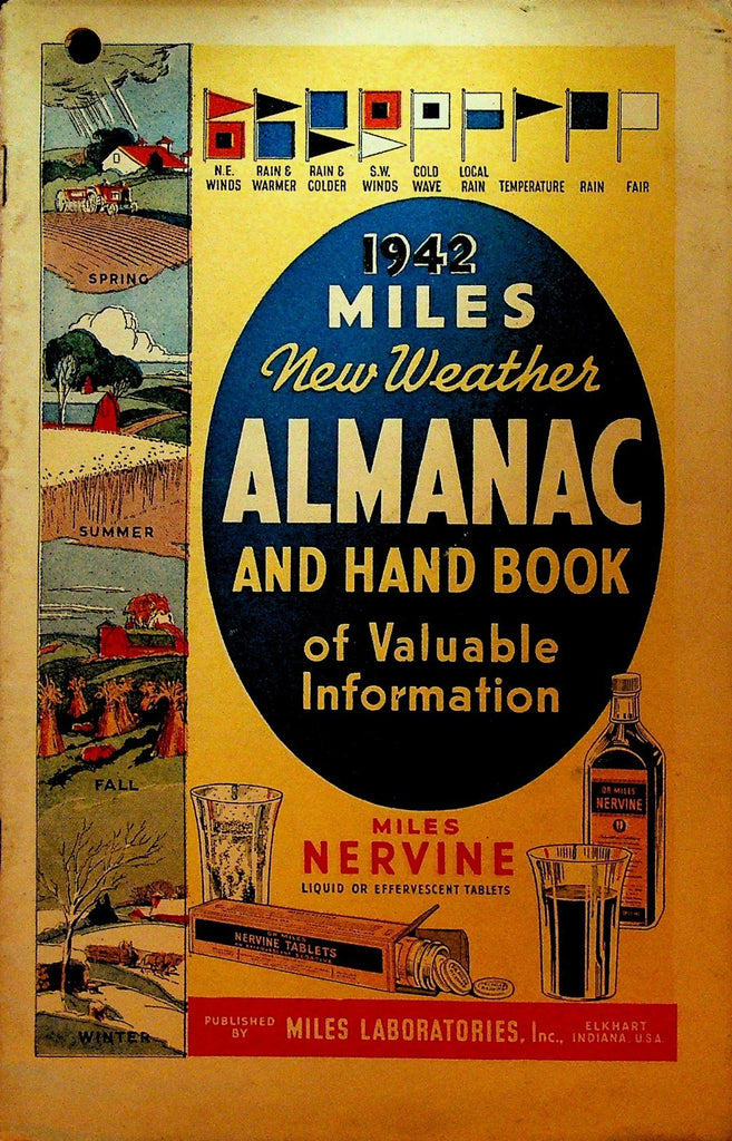 Miles New Weather Almanac & Handbook of Valuable Information 1942 Nervine0