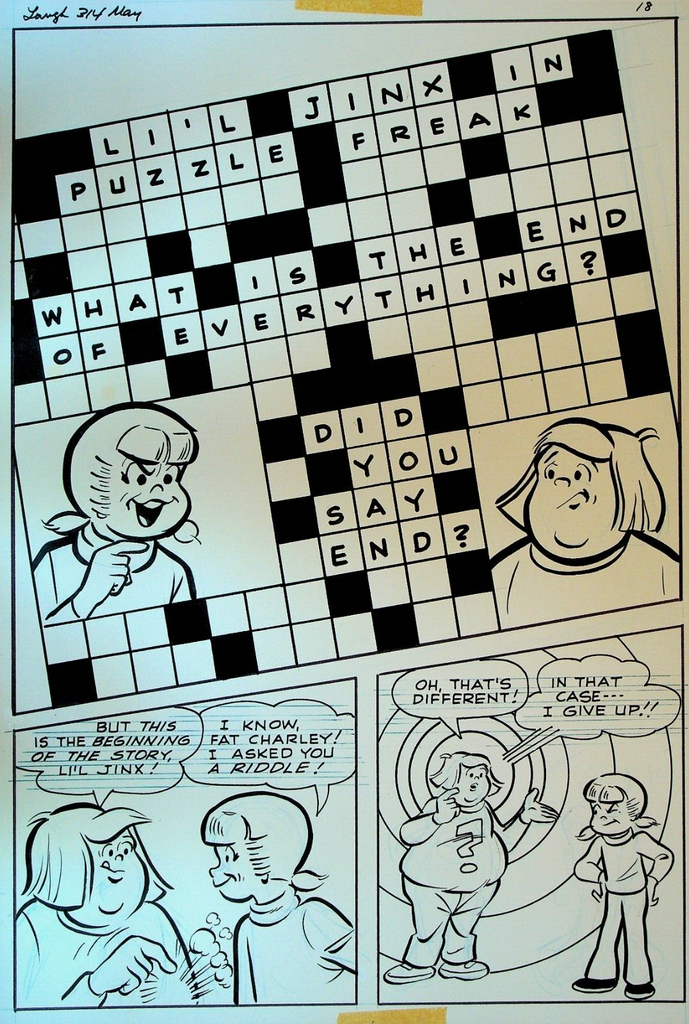 Laugh Comics 314 Original Comic Art Lil Jinx Puzzle Complete Story of 5 Pages