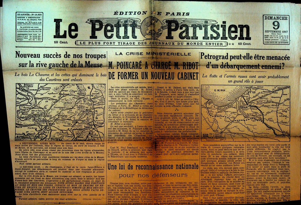 Le Petit Parisien WWI Newspaper France September 9 1917 Emile Basly Petrograd
