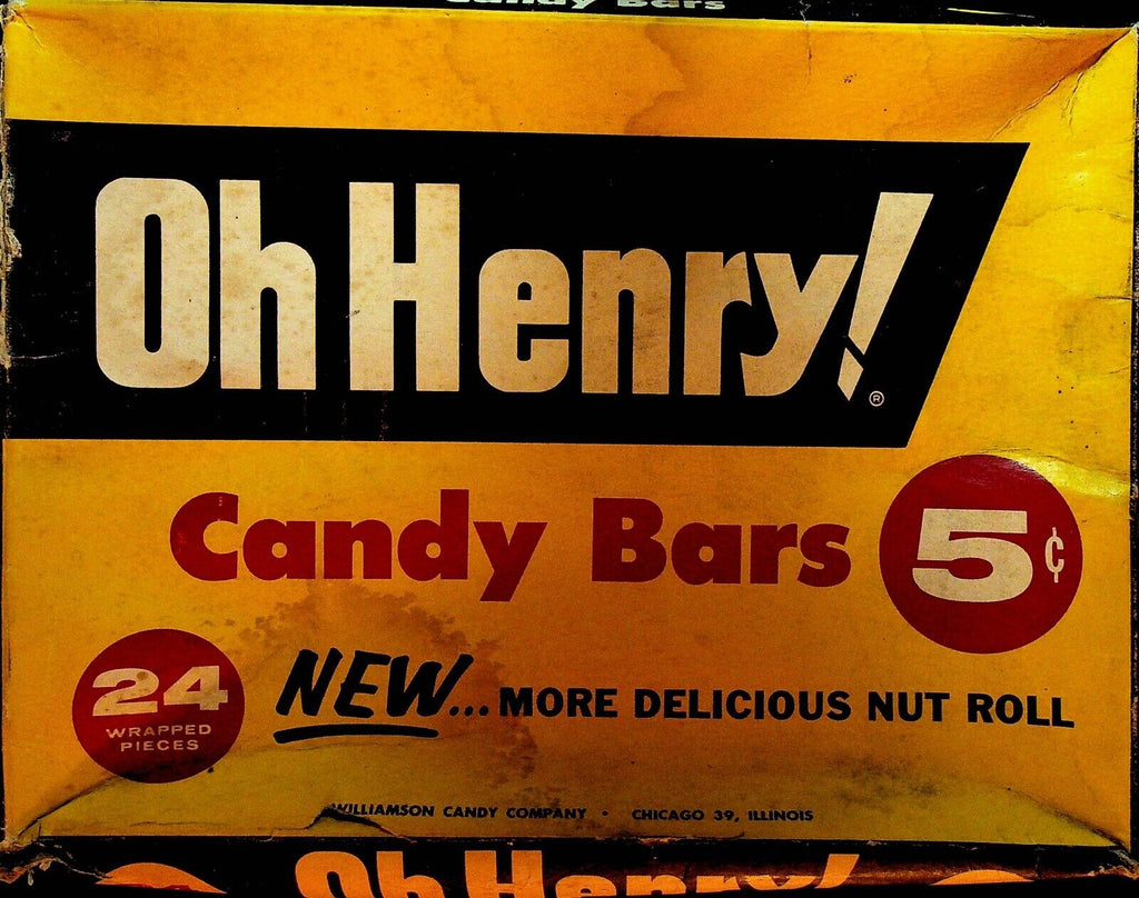 Oh Henry! Candy Bars Vintage Empty Box Williamson Candy Company 1950s