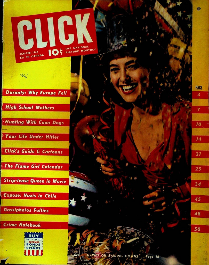 Click Magazine January 1942 Alexis Smith Ball of Fire Gary Cooper Pin Up