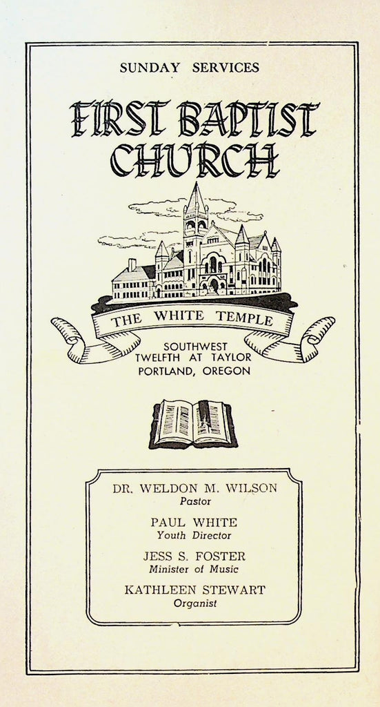 First Baptist Church Portland Oregon The White Temple September 12 1954 Services0