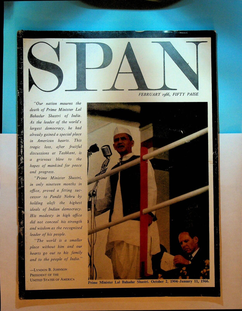 Span Magazine February 1966 Lal Bahadur Shastri Cary Grant John Wayne