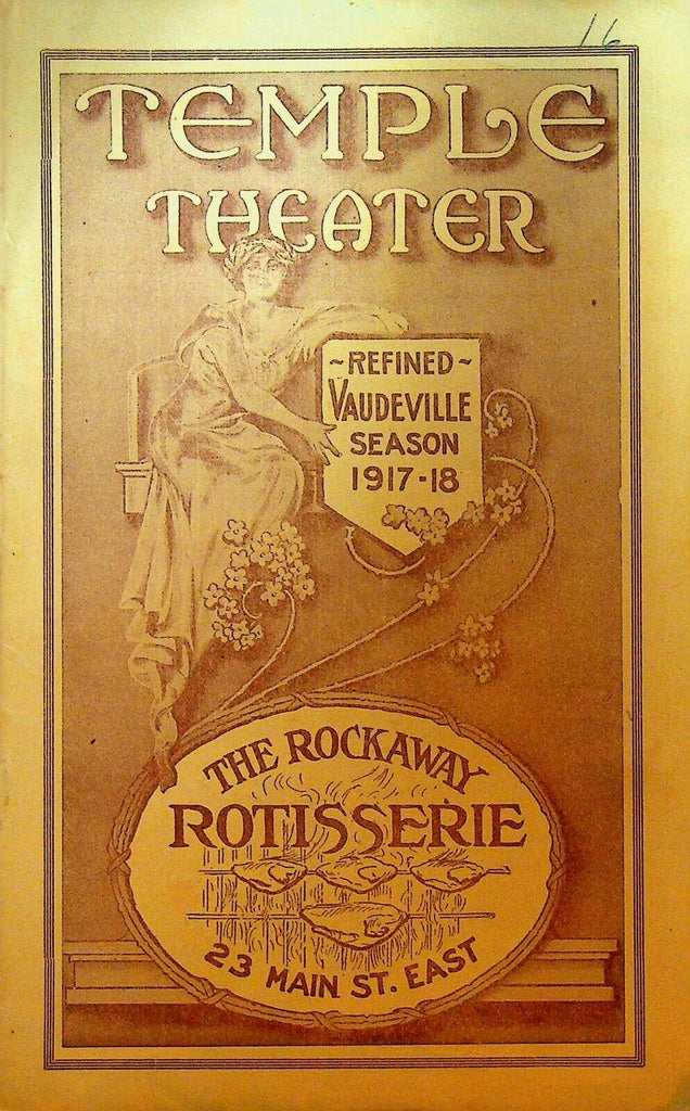 Temple Theater 1917 Vaudeville Program Walter Weems Bert Shepherd Olga Boris