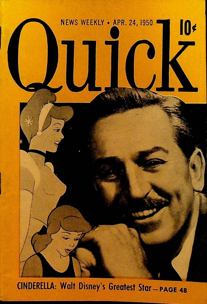 Quick Magazine April 24 1950 Walt Disney Cinderella Mel Allen Bob Hope