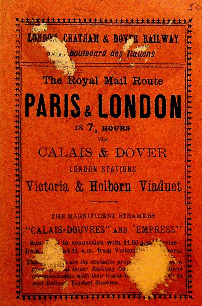London Chatham and Dover Railway Schedule 1895 Royal Mail Route0