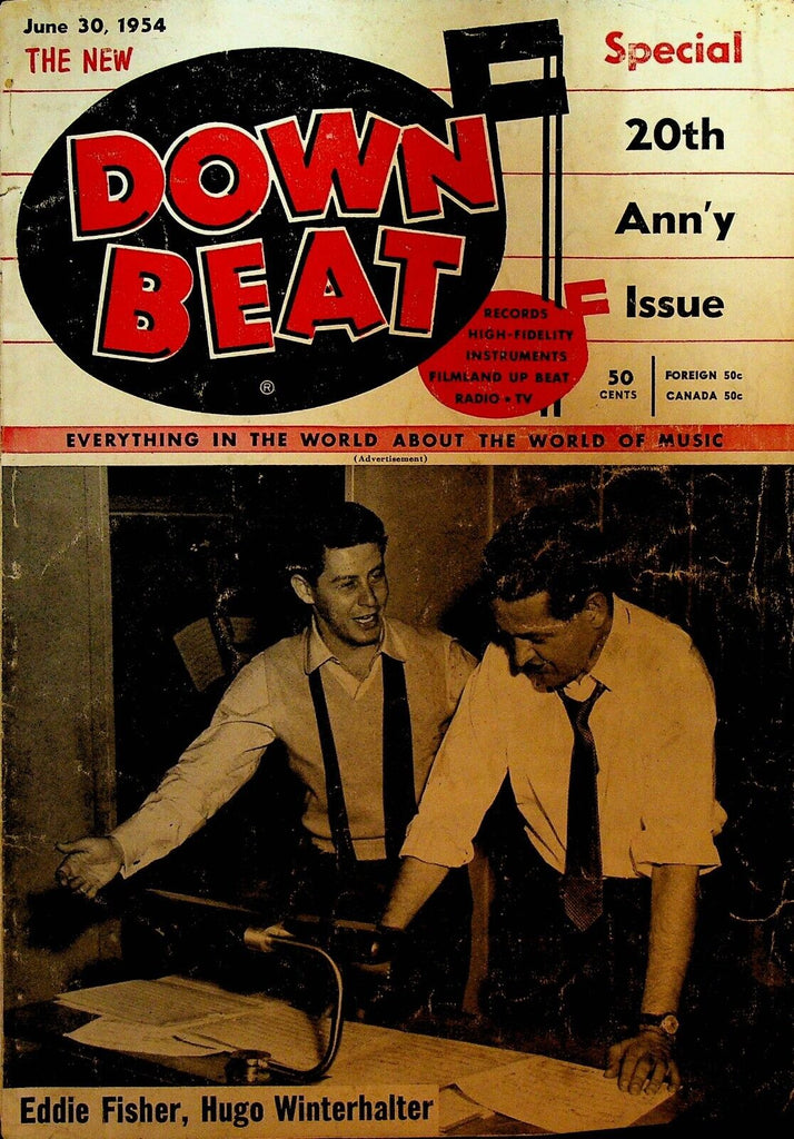 Down Beat Magazine June 30 1954 Jazz Eddie Fisher Hugo Winterhalter