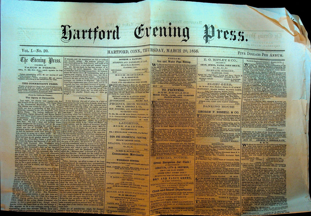 Hartford Evening Press March 20 1856 Verdi Opera Review0
