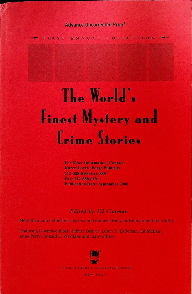 The World's Finest Mystery & Crime Stories Advance Uncorrected Proof 20000