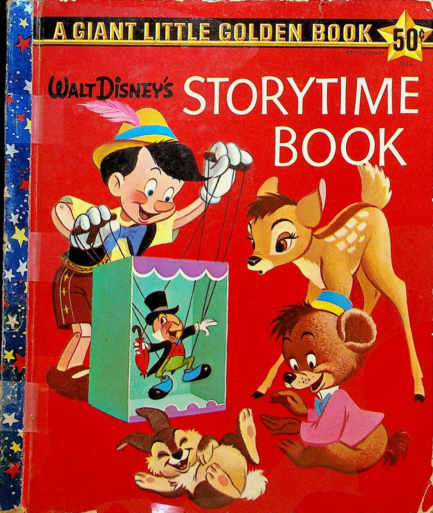 Walt Disney Storytime Book Giant Little Golden Book Bambi Pinocchio 19580