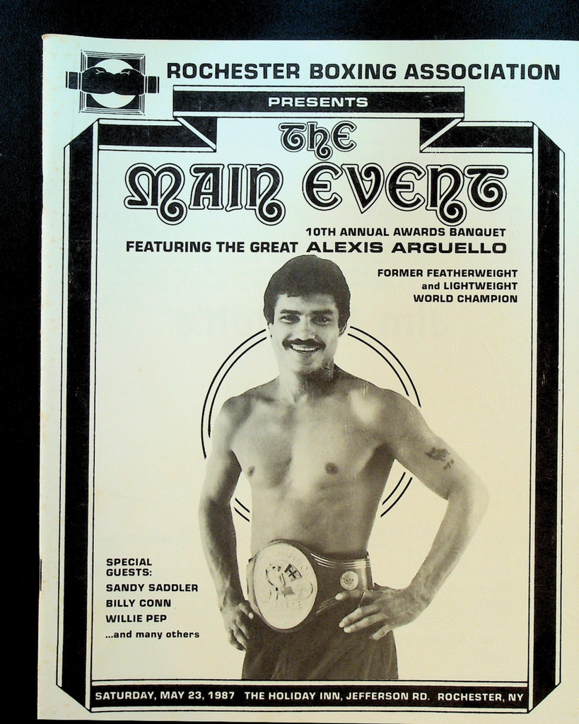 Rochester Boxing Association Program 1987 Alexia Arguello Johnny Green0