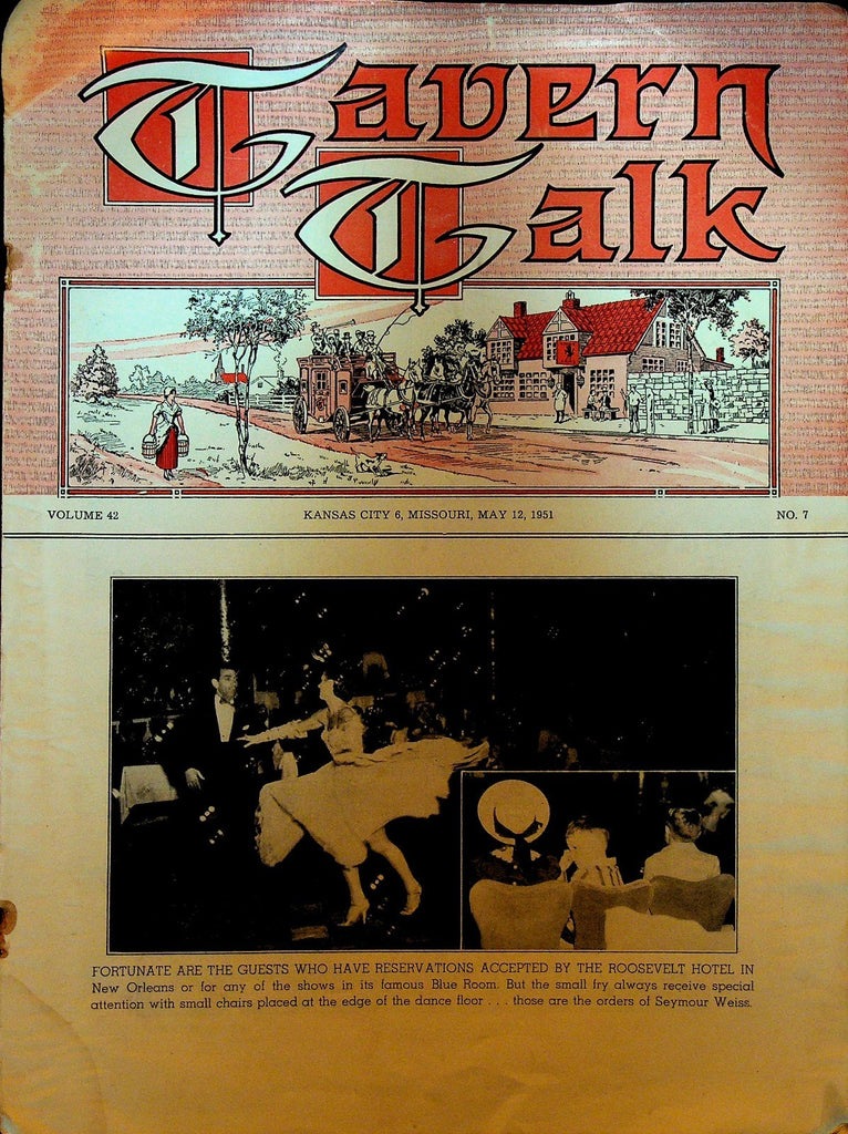 Tavern Talk Magazine May 12 1951 Roosevelt Hotel New Orleans0