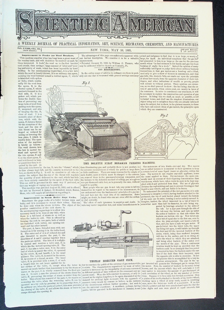 Scientific American May 30 1868 Stephen Gold Steam Navigation Breaker Feeding0