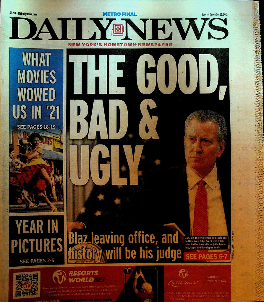 New York Daily News December 26 2021 Bill de Blasio Kemba Walker0