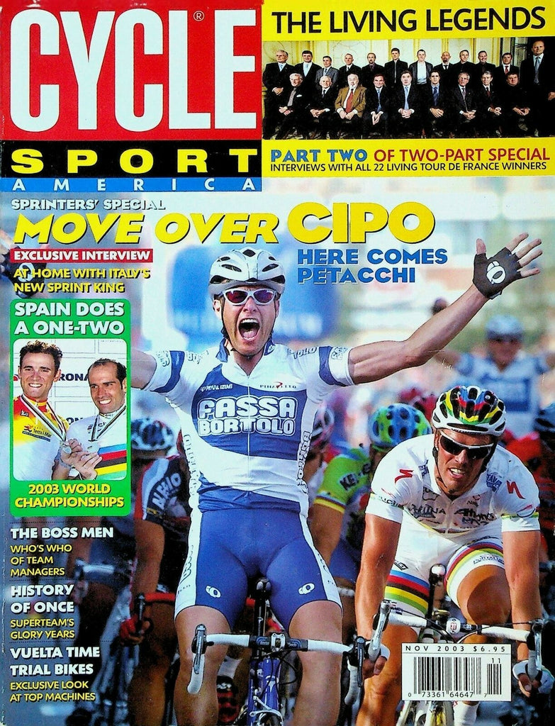 Cycle Sport Magazine November 2003 Mario Cipollini Lance Armstrong 0
