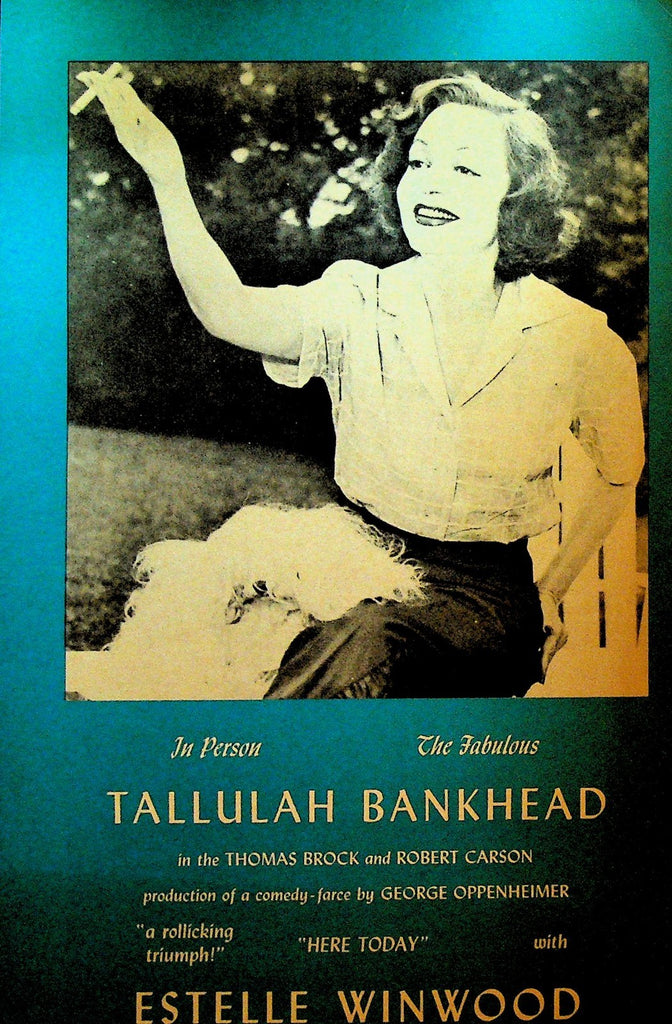 Tallulah Bankhead 1963 Flyer Here Today Rochester NY0