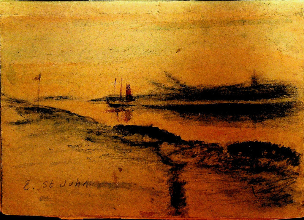 EP Cliff New Brunswick Ca Artist Drawing Book ca 19100