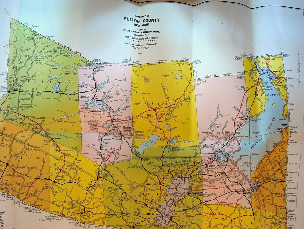 Fulton County New York Department of Public Works 1966 Map