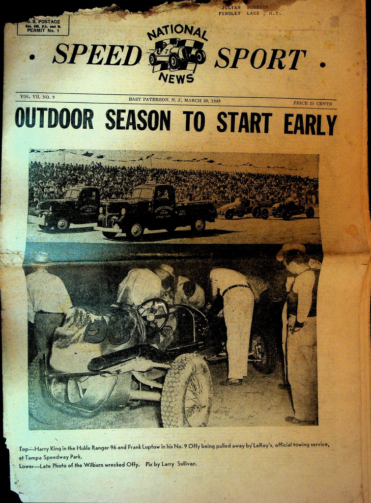 National Speed Sport News March 30 1949 Harry King Frank Luptow Tom Milton0