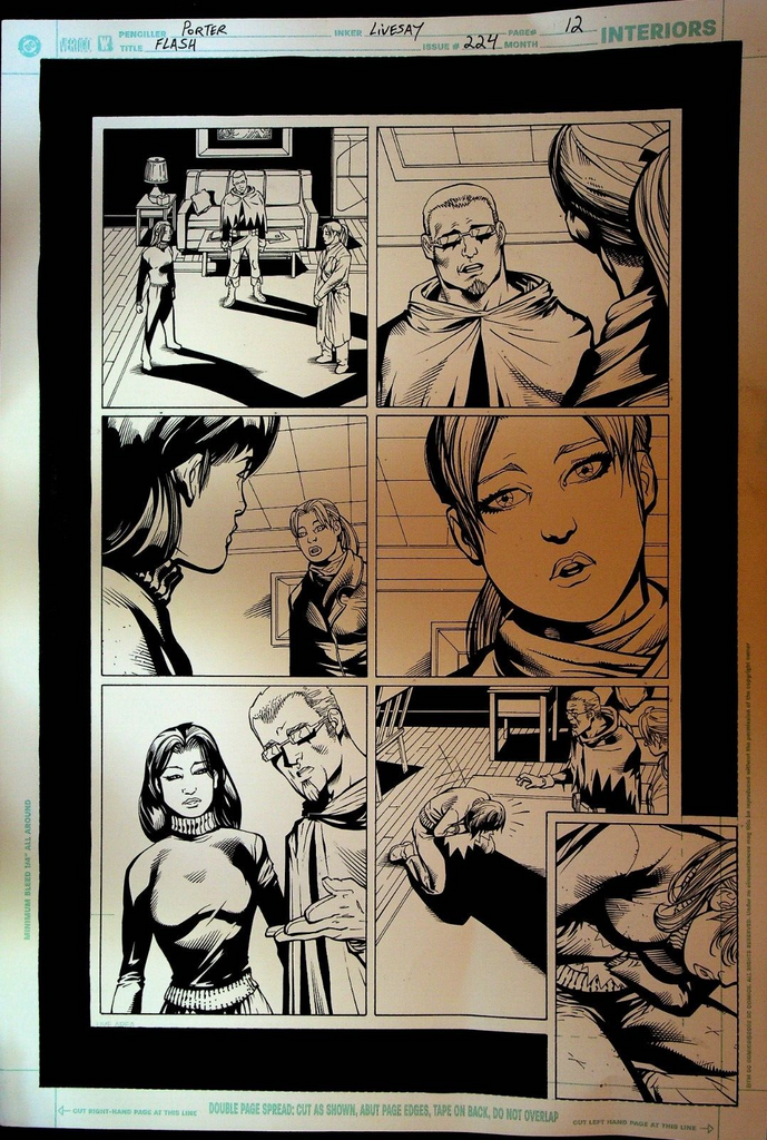 Flash 224 Original Comic Art Page 12 Howard Porter John Livesay 2005