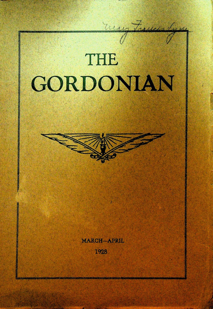 The Gordonian March 1928 Gordon School Providence Rhode Island Students0