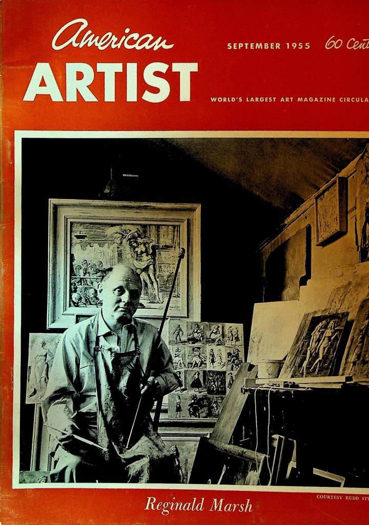 American Artist September 1955 Reginald Marsh Ronald Searle John Heliker0