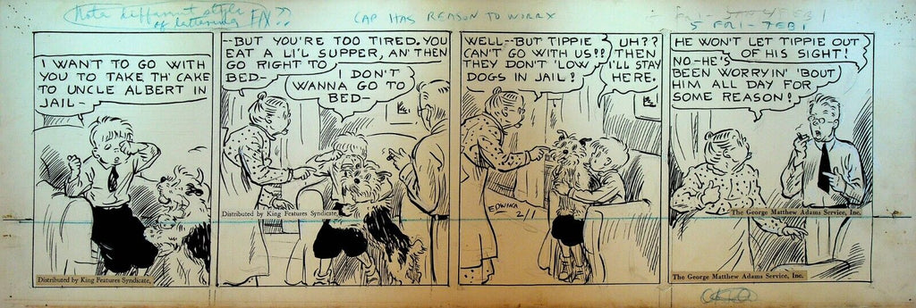 Captain Stubbs & Tippie Original Comic Strip Art Edwina Dumm