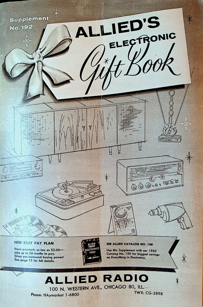 Allied's Electronic Gift Book Catalog Allied Radio Supplement 192 19590