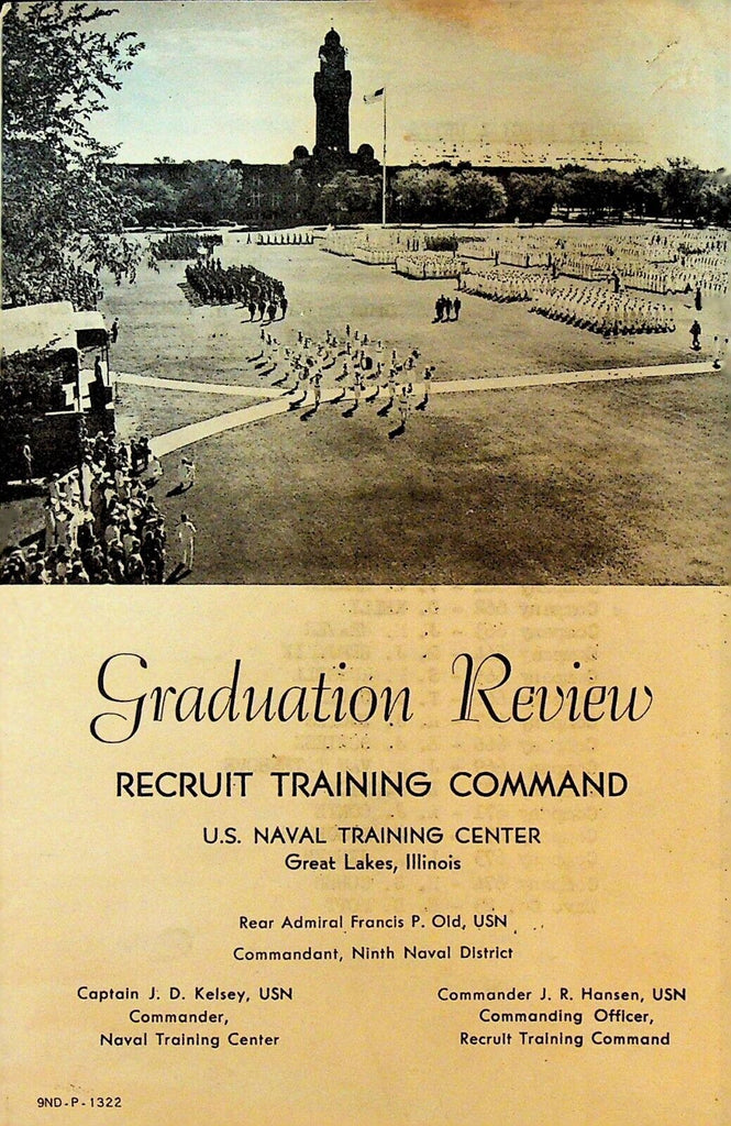 Graduation Review Recruit Training Center US Navy Great Lakes 1951