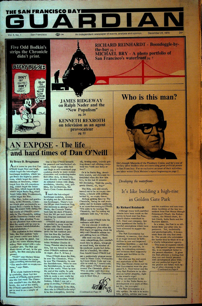 San Francisco Bay Guardian December 23 1970 Dan O'Neill Odd Bodkins Ralph Nader0