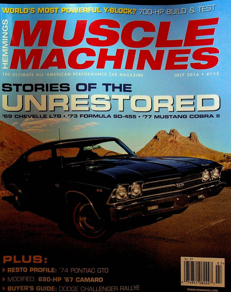 Hemming's Muscle Machines July 2016 Don Prudhomme Chevelle SS 396 Mustang II