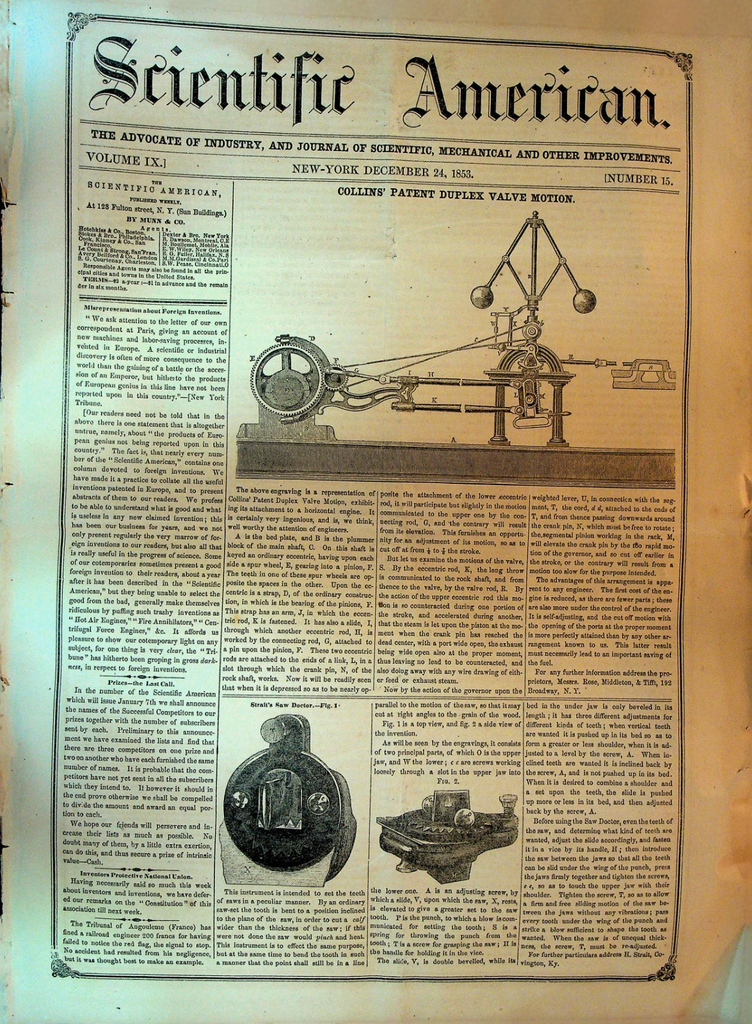 Scientific American December 24 1853 Flour Machinery Quartz Crusher0