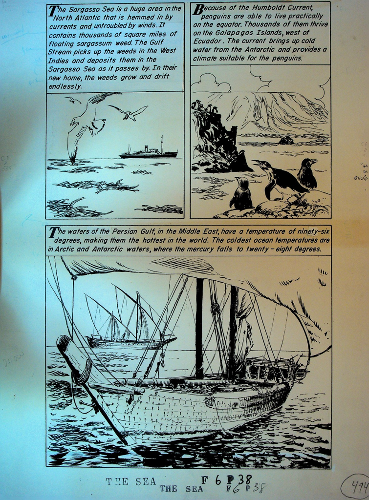 The World Around Us 37 The Sea Sam Glanzman Original Comic Art 1961 p 380