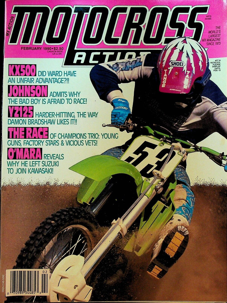 Motocross Action Magazine February 1990 Rick Johnson Johnny O'Mara Jeff Emig