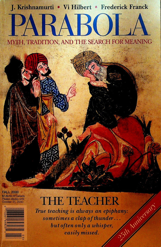 Parabola Magazine Fall 2000 Vi Hilbert Frederick Franck J Krishnamurti0