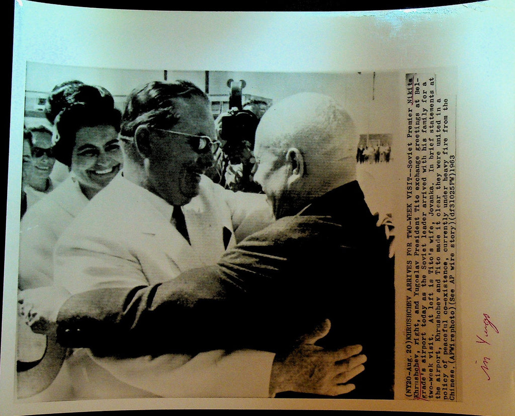 Nikita Khrushchev Wire Photo 1963 President Tito Yugoslavia0