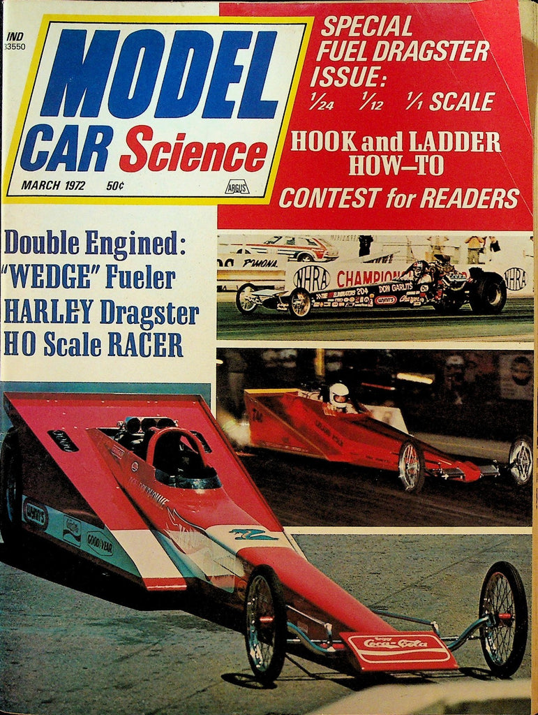 Model Car Science Magazine March 1972 Fuel Dragster  Harley Davidson Don Garlits0
