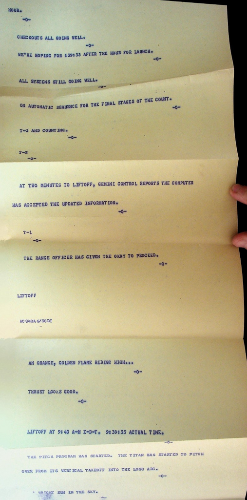 Gemini 9A Mission Launch Press Release Teletype News Bulletin June 1966 NASA0