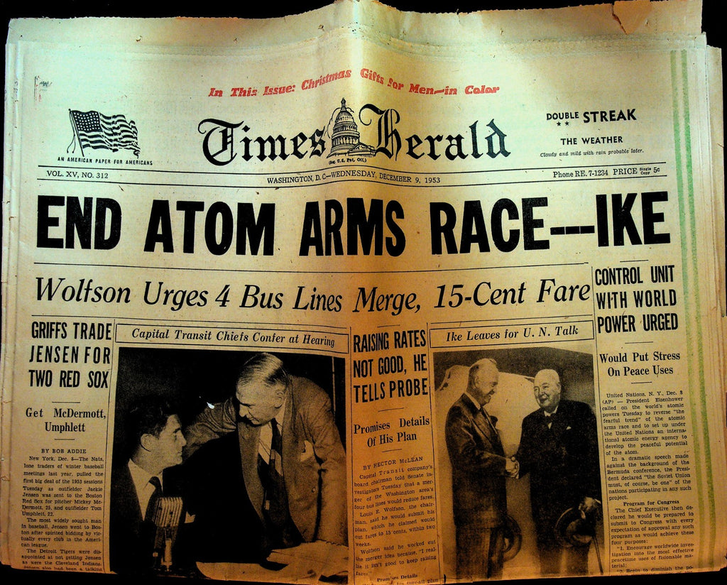 Washington DC Times Herald December 9 1953 Brown v Board of Education Arguments0