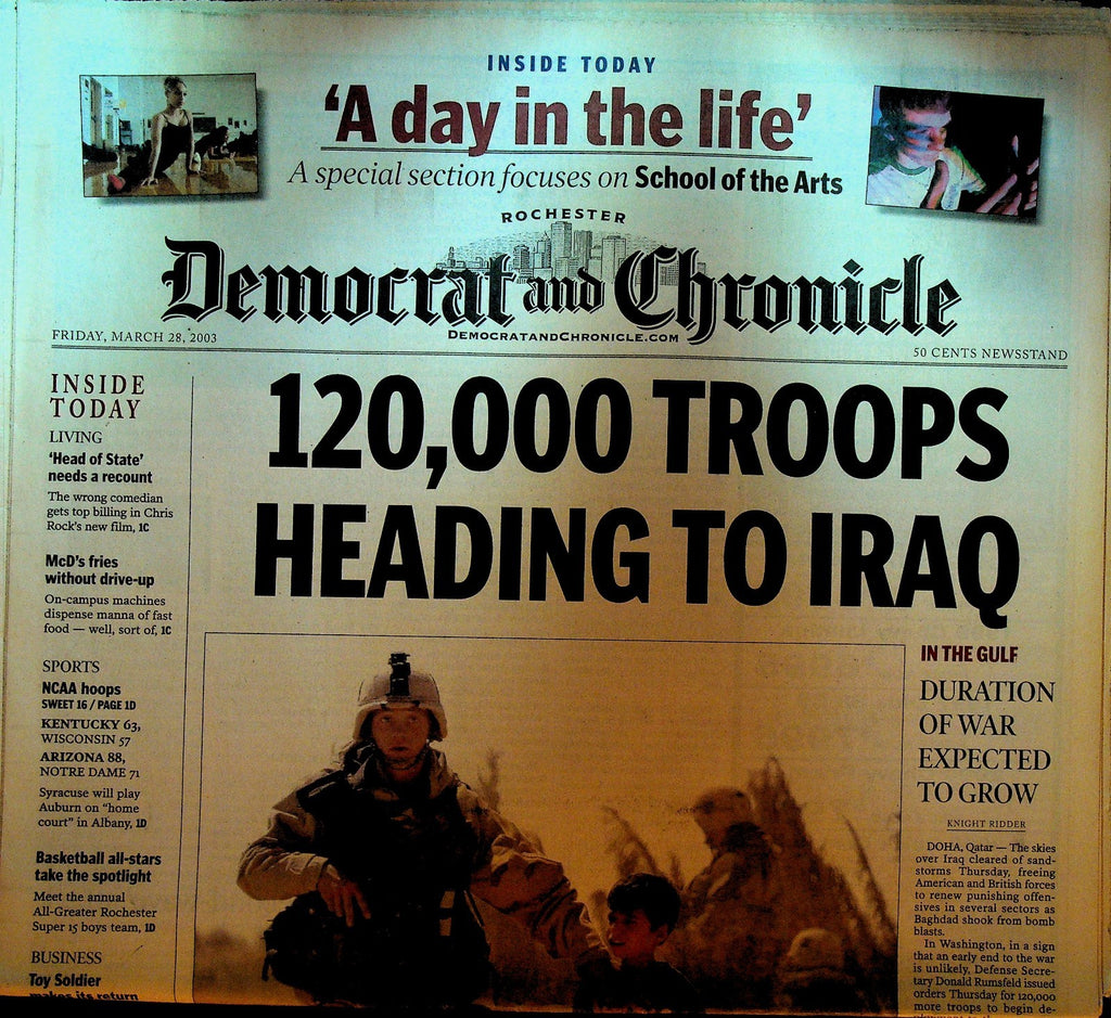 Rochester Democrat & Chronicle March 28 2003 Iraq War Troops Heading Over0