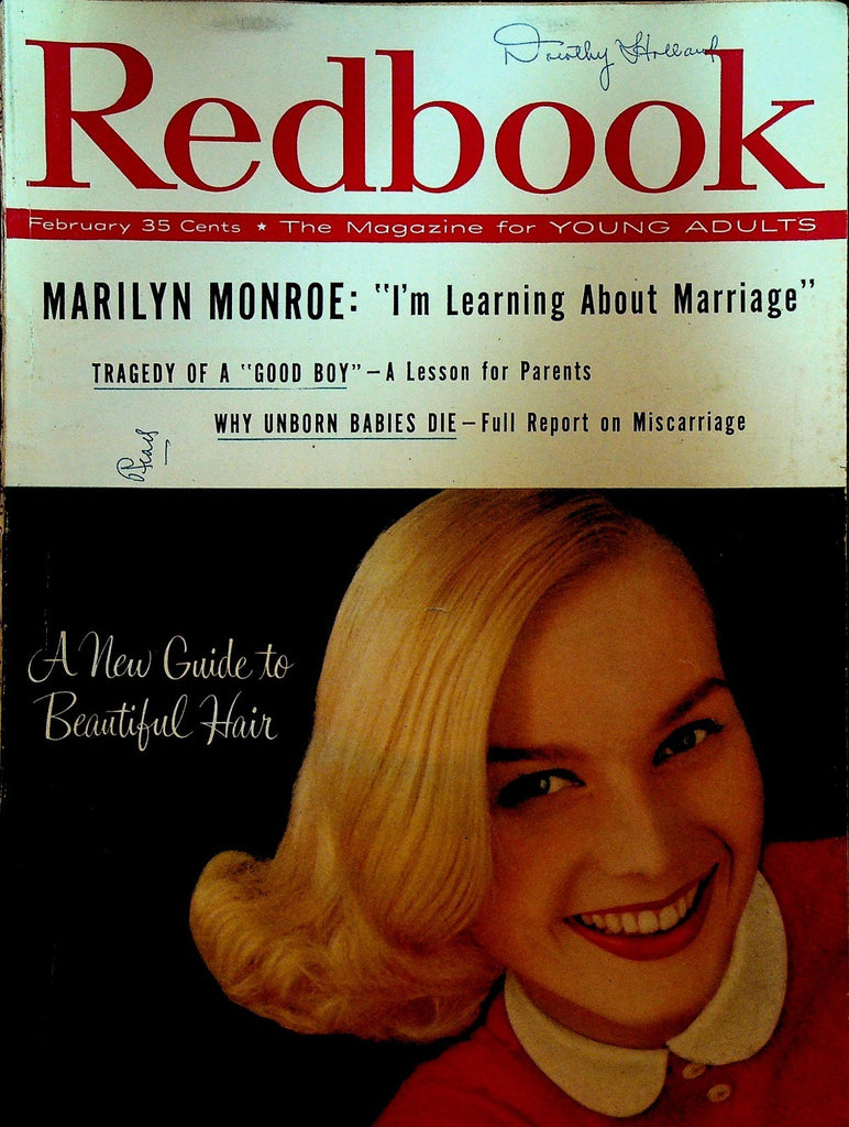 Redbook Magazine February 1958 Marilyn Monroe Arthur Miller Frances Malm0