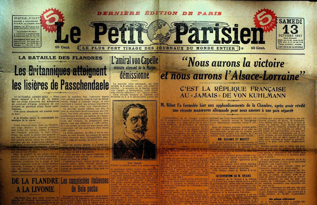 Le Petit Parisien WWI Newspaper France October 13 1917 Bolo Pasha Pacha