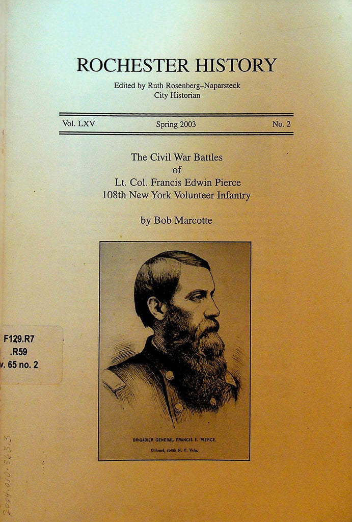 Rochester History NY Spring 2003 Civil War Battles Francis Edwin Pierce0