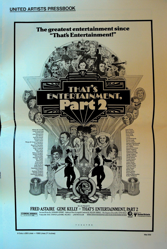 That's Entertainment Part 2 Pressbook Gene Kelly Fred Astaire 1976 United Artist0